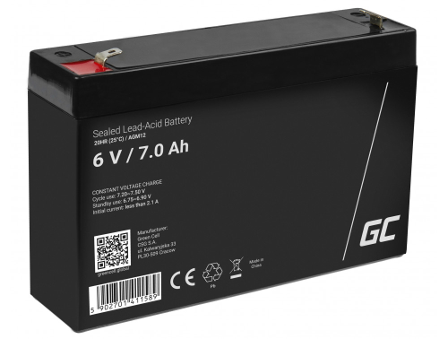 Green Cell AGM Battery 6V 7Ah