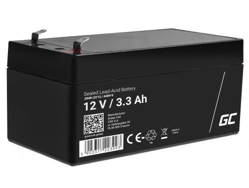 Green Cell AGM Battery 12V 3.3Ah