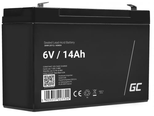 Green Cell 6V 14Ah AGM Battery