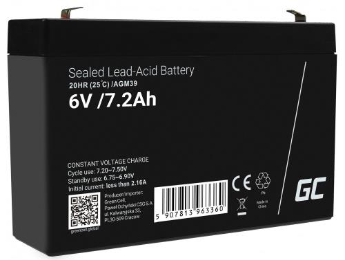 Battery AGM VRLA Green Cell 6V 7.2Ah