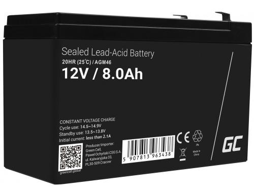 Green Cell AGM Battery 12V 8Ah